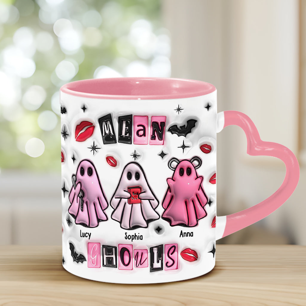 Mean Ghouls - Personalized Bestie Heart Handle Mug