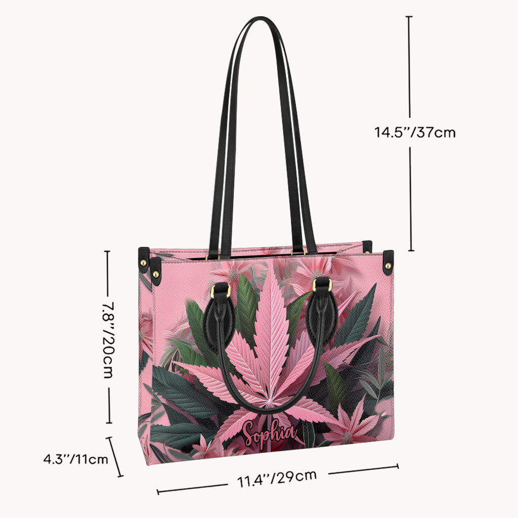 Sac à main en cuir rose « Stoner Chick » personnalisé