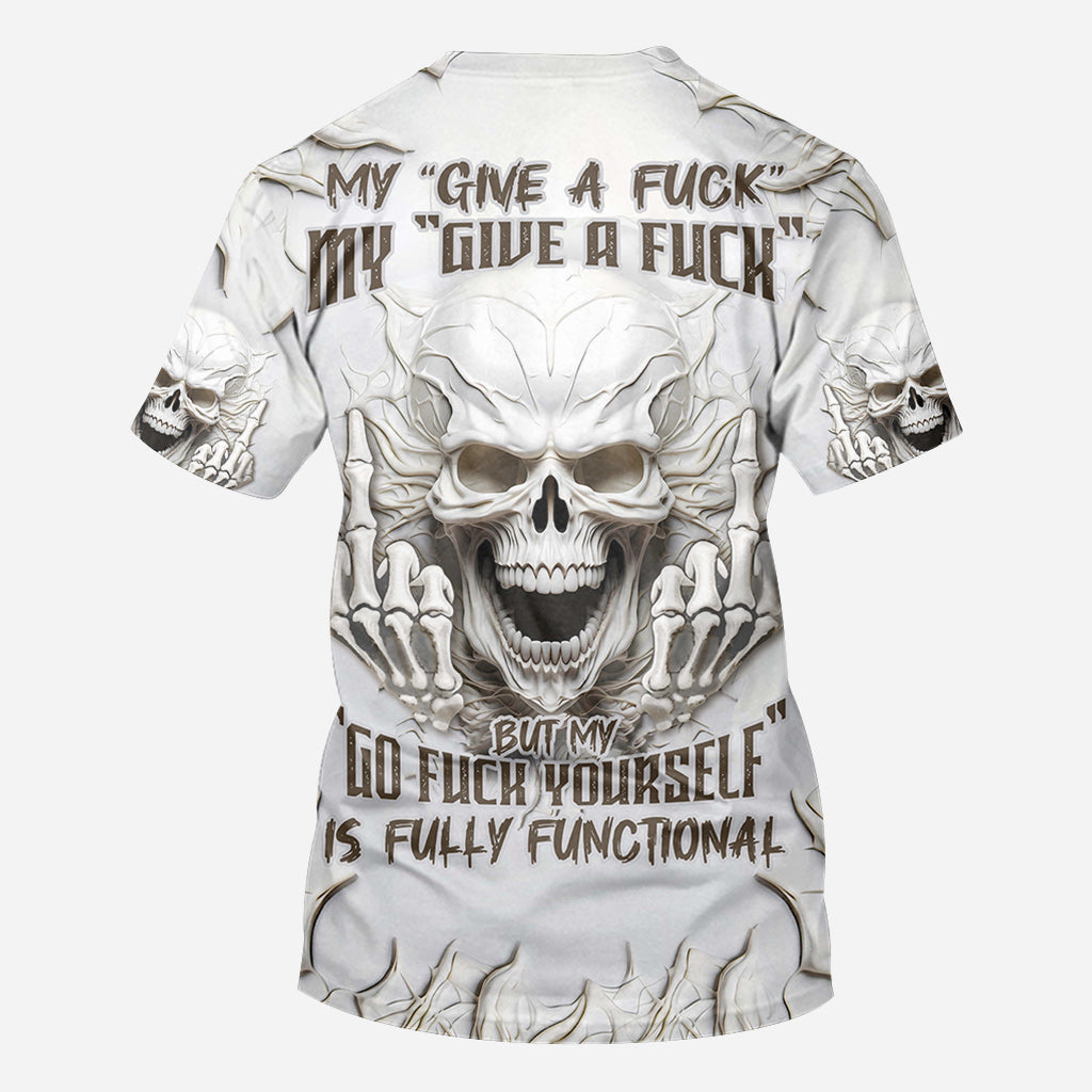 T-shirt personnalisé à motif crâne blanc sarcastique - T-shirt intégral à motif crâne