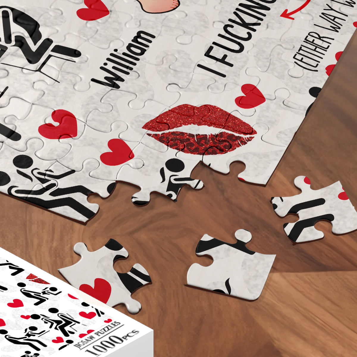 Je t'aime - Puzzle personnalisé pour couple