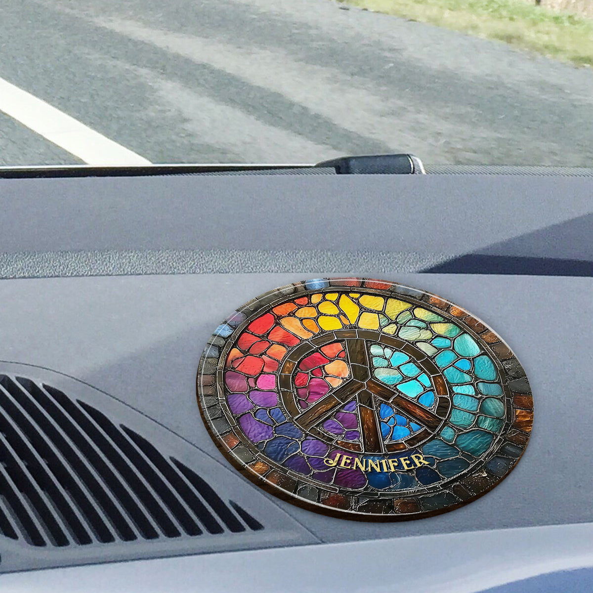 Hippie Soul - Clip de pare-soleil de voiture personnalisé en forme de hippie