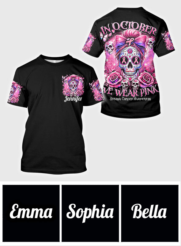 En octobre, on porte du rose - T-shirt personnalisé intégral pour la sensibilisation au cancer du sein