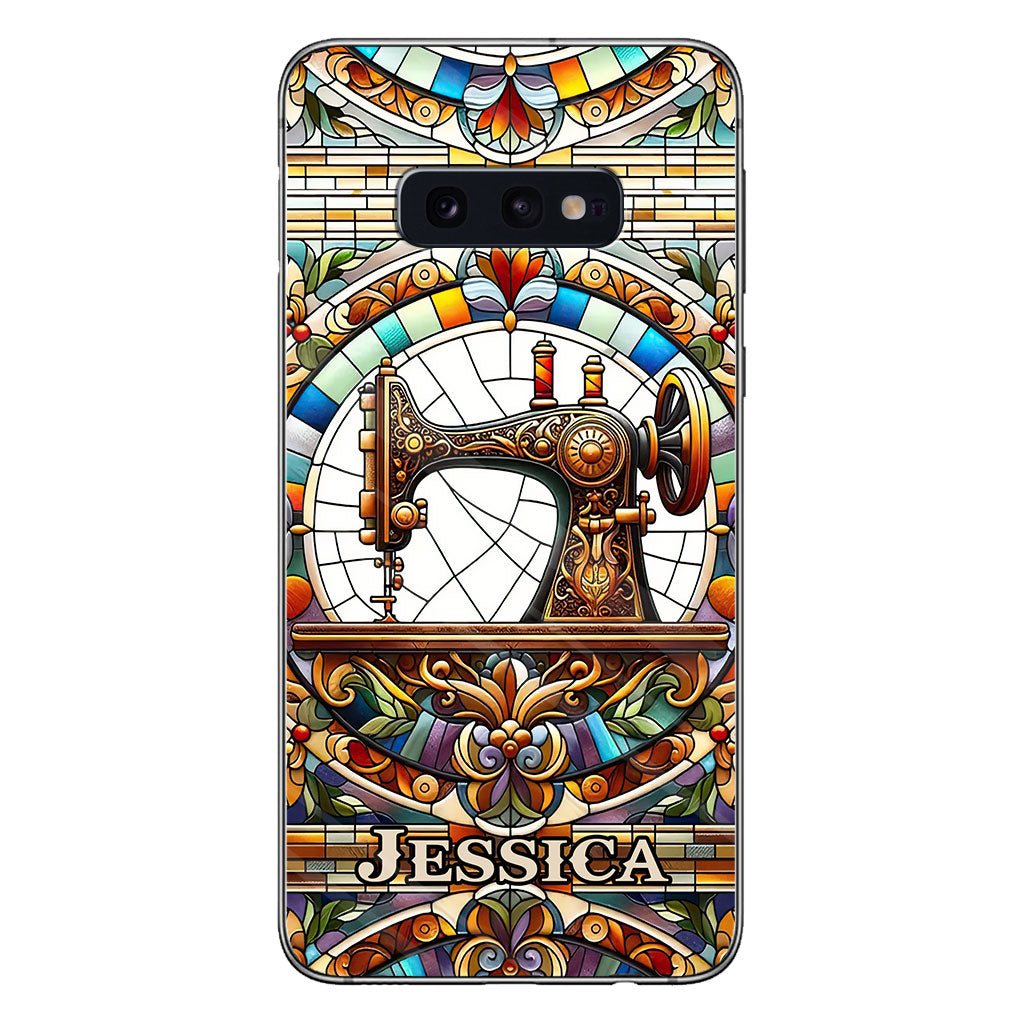 Machine à coudre colorée - Étui de téléphone personnalisé à la machine à coudre