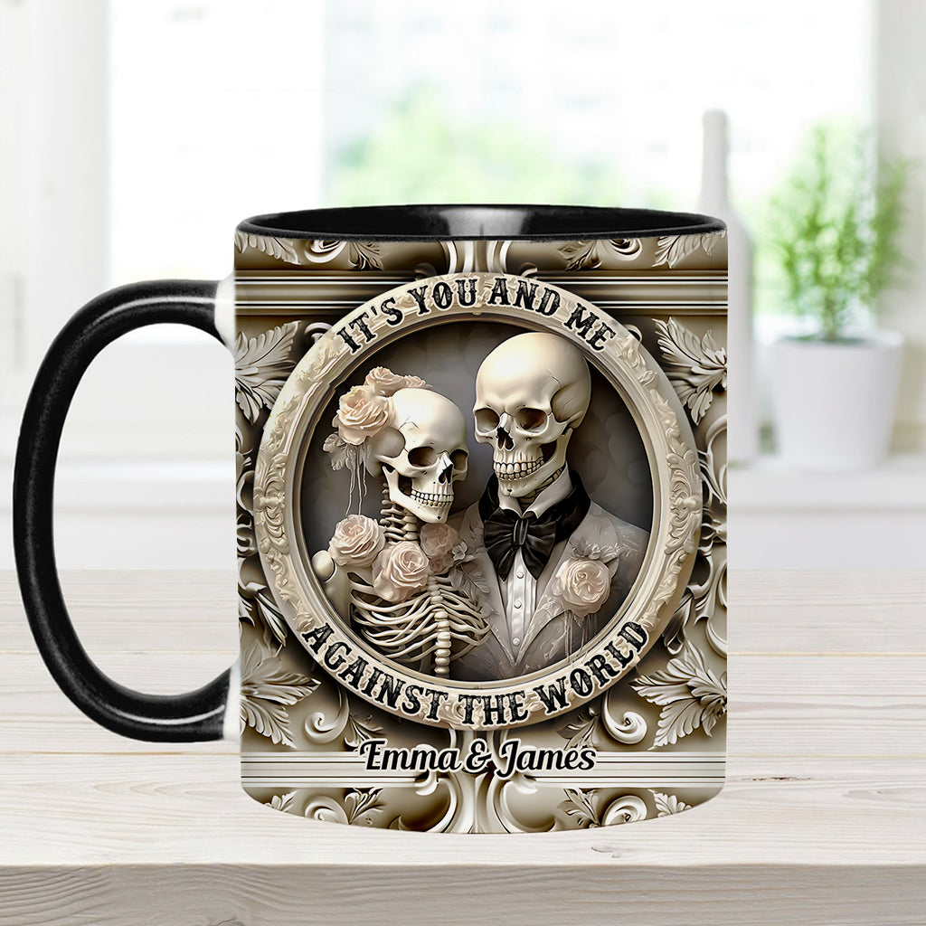 « Toi et moi contre le monde » - Mug personnalisé pour couple