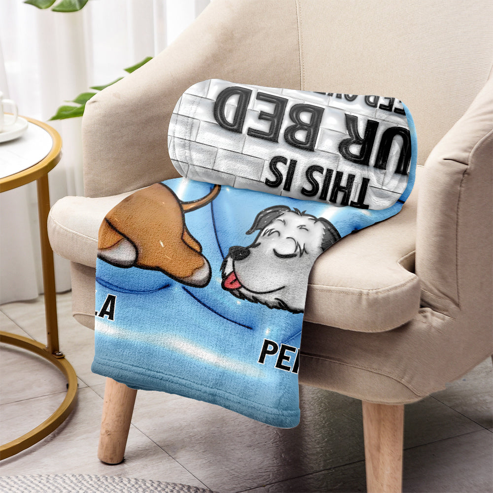 Ceci est mon lit - Couverture personnalisée pour chien