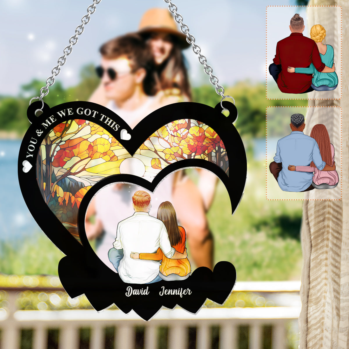 You & Me We Got This - Personalized Couple Window Hanging Suncatcher Ornament