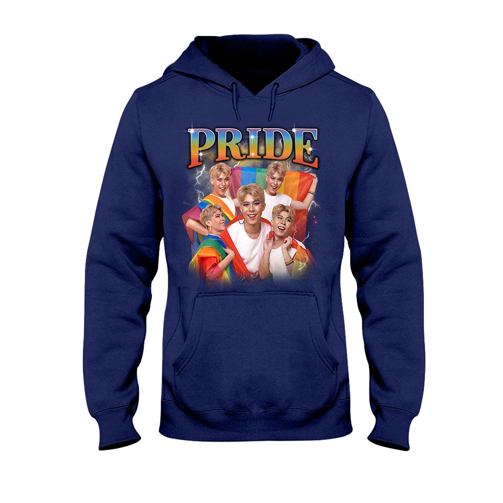 Photo personnalisée style rap bootleg Pride - T-shirt et sweat à capuche personnalisés pour soutenir la communauté LGBT