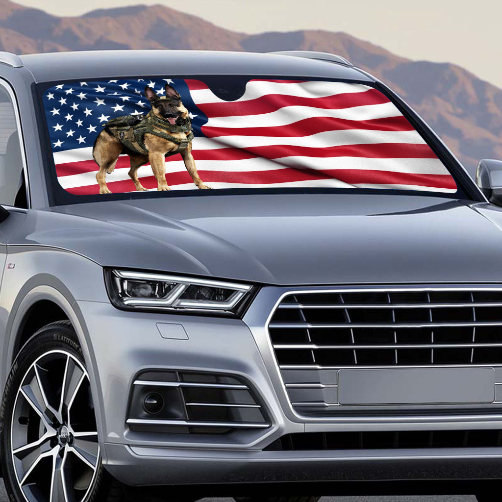 Pare-soleil personnalisé pour voiture de policier « Back The Blue K9 »