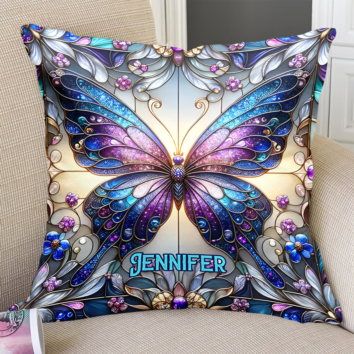 Love Butterflies - Personalized Butterfly Throw Pillow