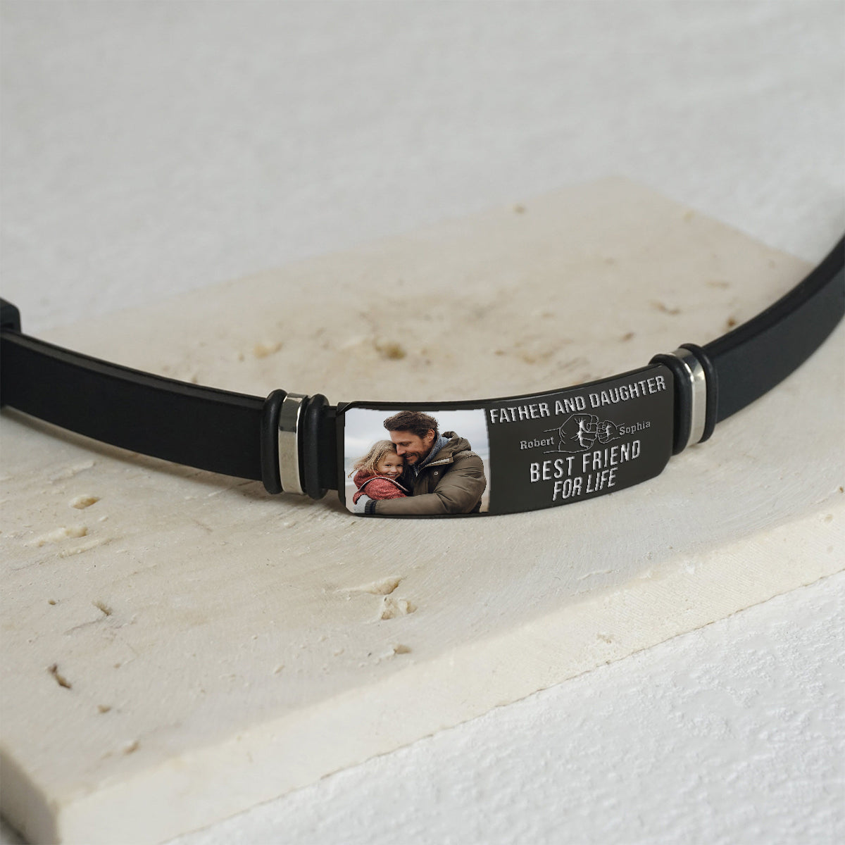 Bracelet personnalisé gravé pour le père, la fille et le fils, meilleurs amis pour la vie