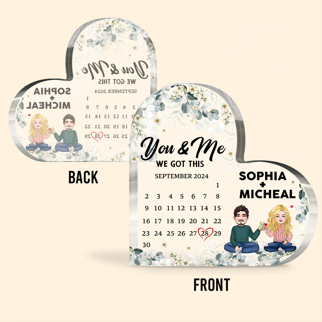 Toi et moi, on gère ça - Plaque acrylique personnalisée pour couple, forme sur mesure