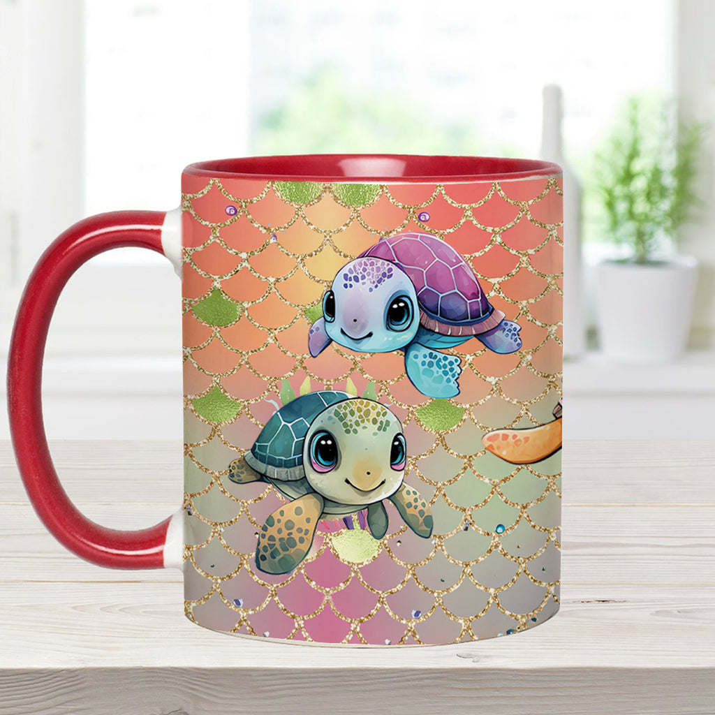 Tasse personnalisée avec motif tortues mignonnes