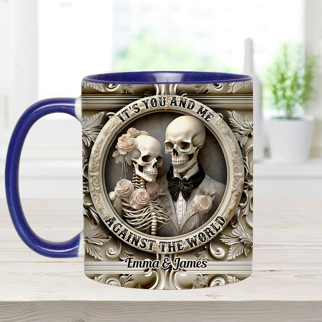 « Toi et moi contre le monde » - Mug personnalisé pour couple