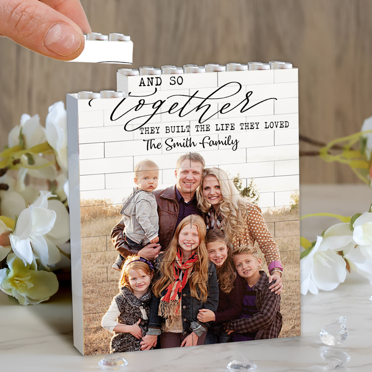 Et ensemble, ils ont construit la vie qu'ils aimaient - Blocs de construction rectangulaires verticaux personnalisés pour la famille