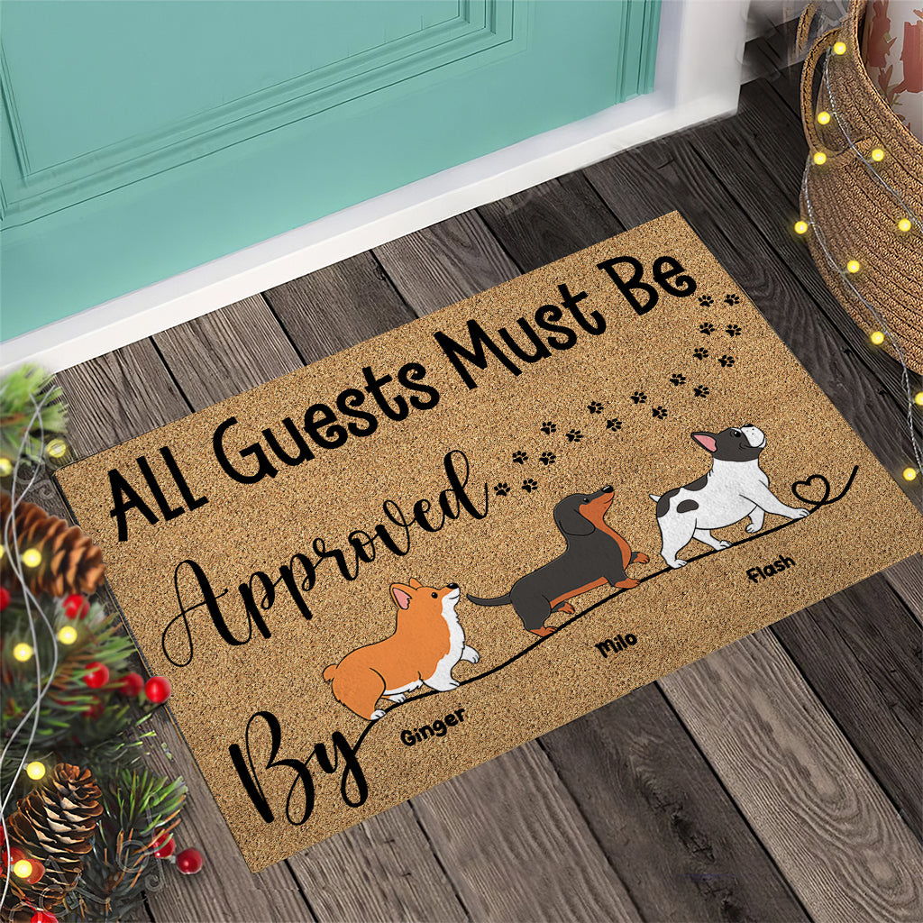 Tous les invités doivent être approuvés par - Tapis de porte personnalisé pour chien