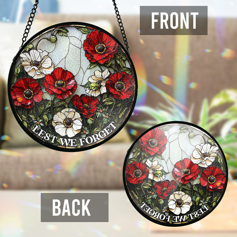 N'oublions jamais - Attrape-soleil en vitrail personnalisé pour vétérans