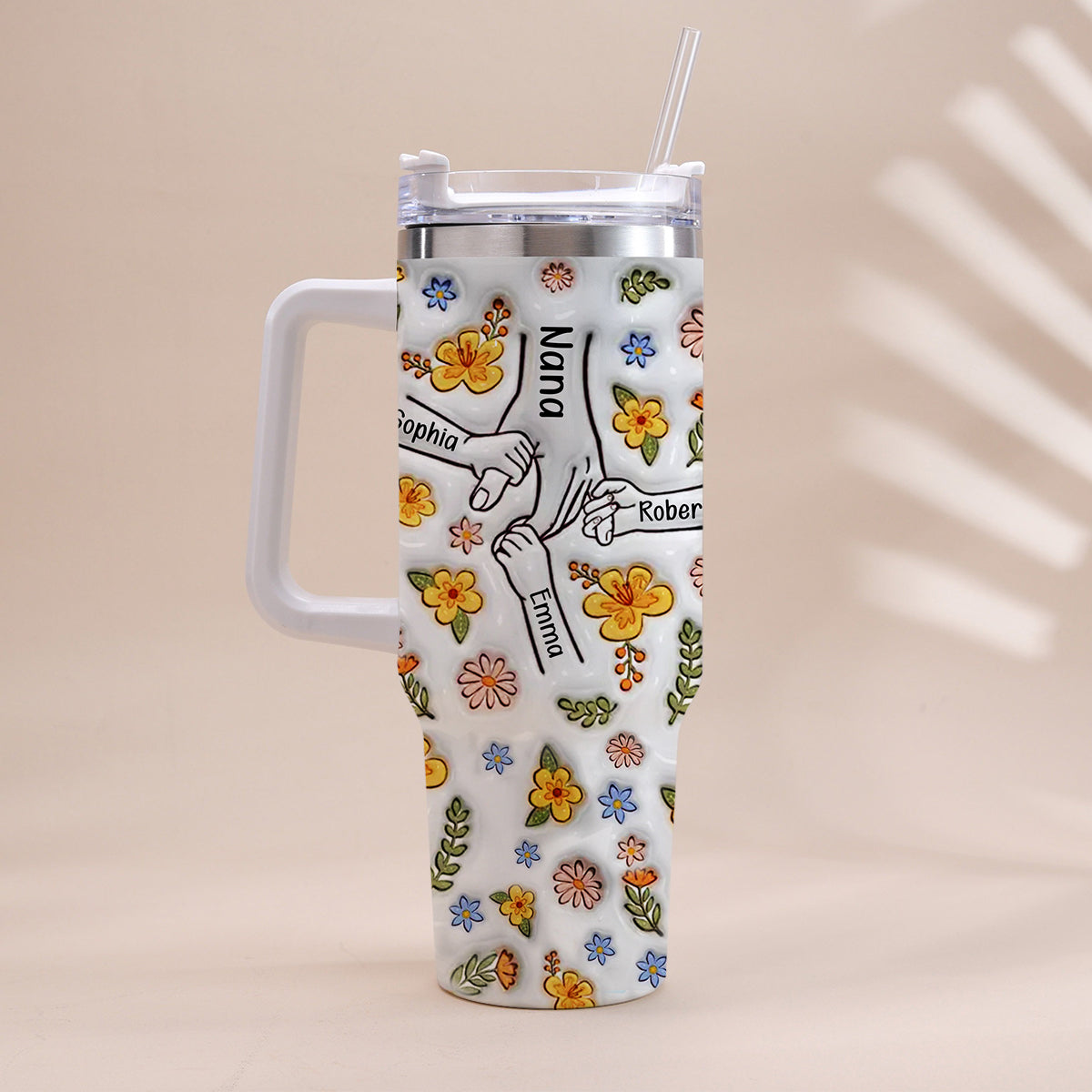 Tu nous tiens la main - Gobelet isotherme personnalisé avec anse