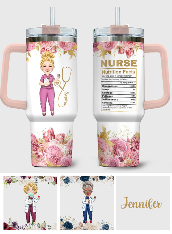 Informations nutritionnelles pour infirmières - Gobelet isotherme personnalisé avec poignée