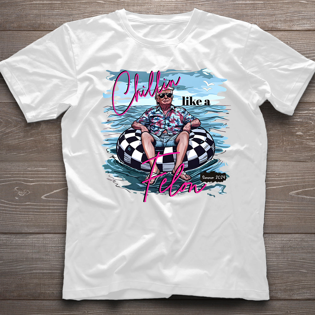 T-shirt « Chillin Like A Felon Trump », T-shirt humoristique Trump 2024, T-shirts Trump été 2024, Cadeaux de soutien à Trump