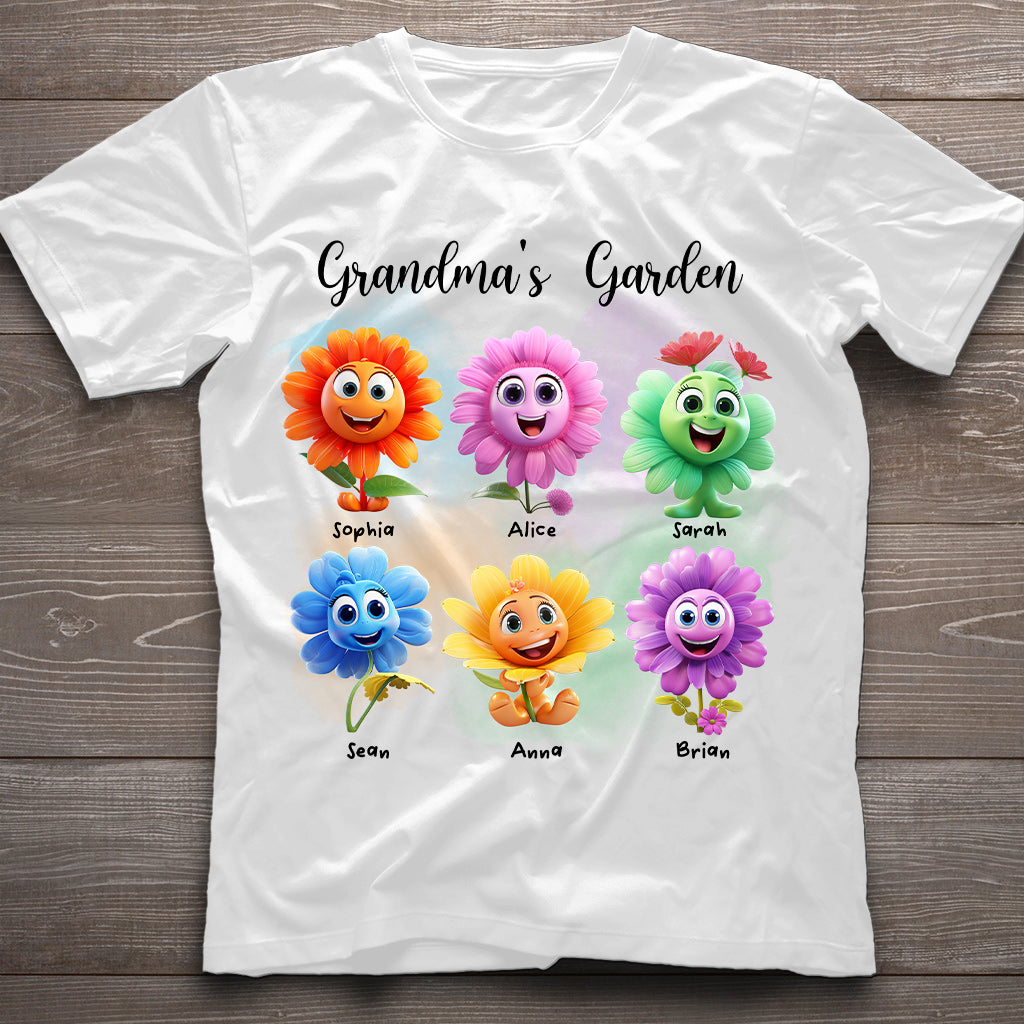 Grandma's Garden - Personalized Grandma T-shirt And Hoodie