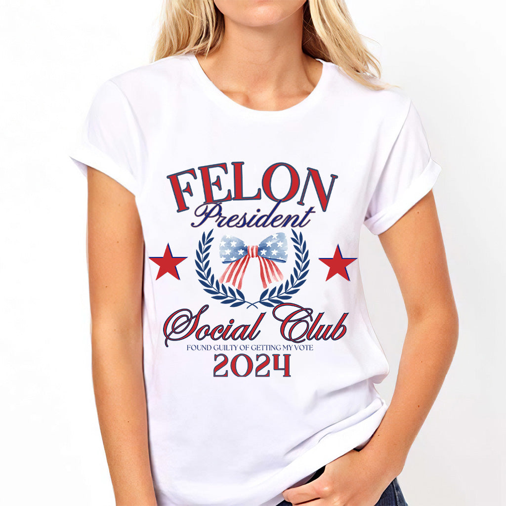T-shirt FeI0n President Social Club, T-shirt President Trump Coquette, T-shirt President 2024, T-shirt républicain, T-shirt America