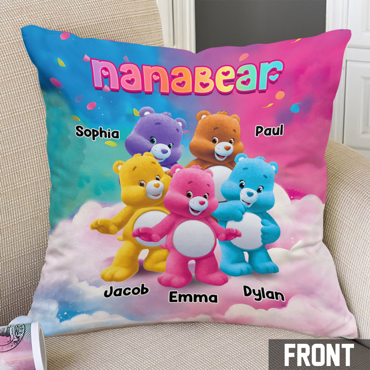 Coussin décoratif personnalisé Nanabear - Grand-mère