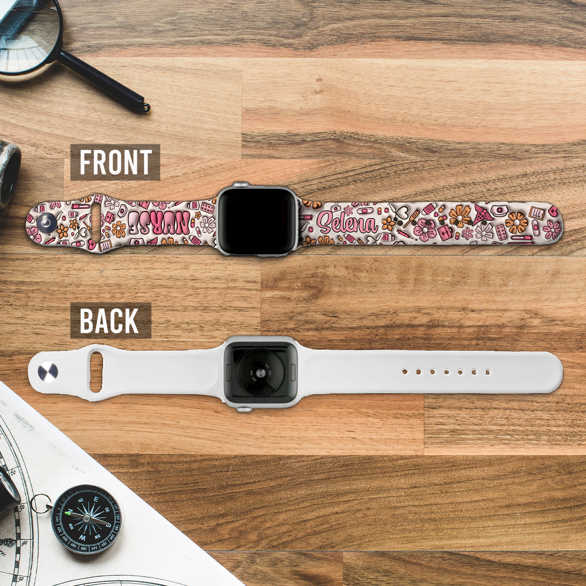 Bracelet personnalisé Puffy Nurse pour Apple Watch - Infirmière