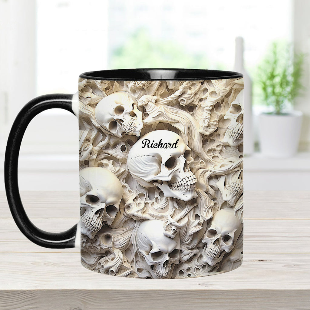 Mug personnalisé à motif crâne blanc