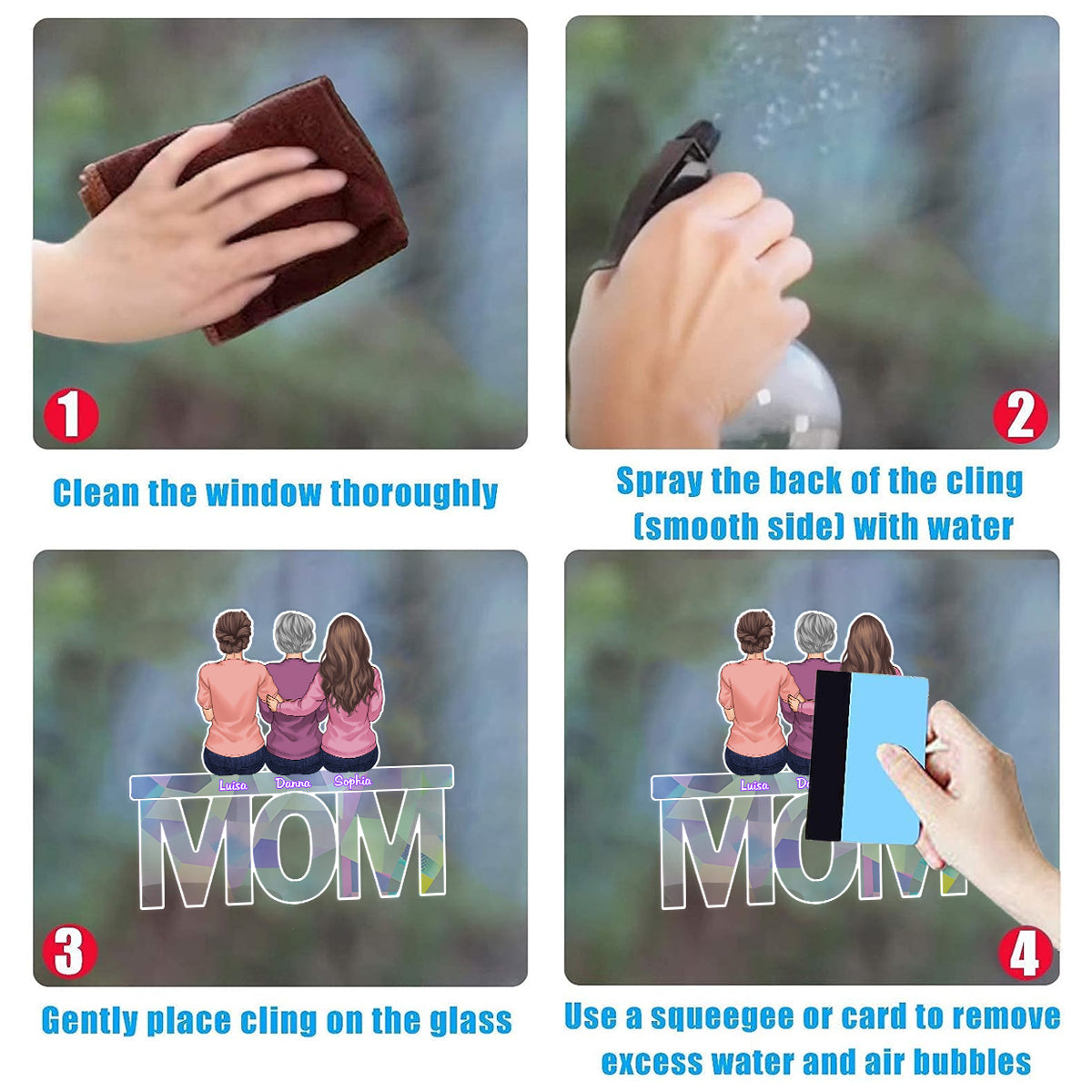 Je t'aime maman - Autocollant attrape-soleil personnalisé pour maman