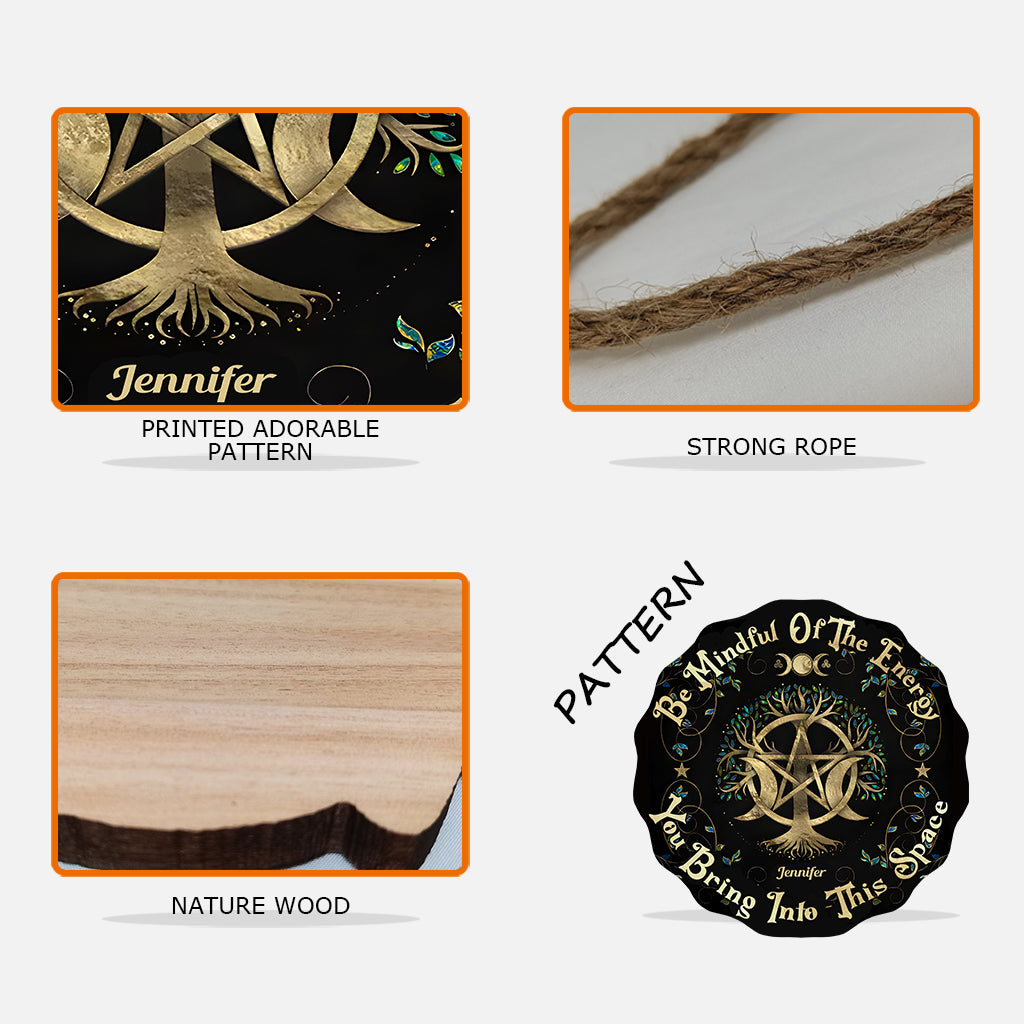 Soyez attentif·ve·s - Panneau en bois personnalisé « Sorcière » en forme de sorcière