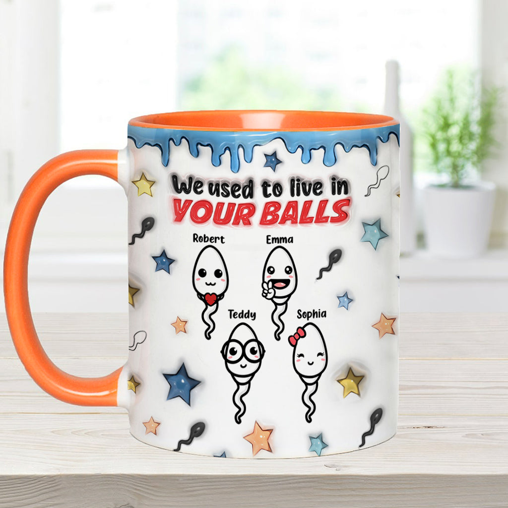 On vivait dans tes couilles - Mug personnalisé pour papa