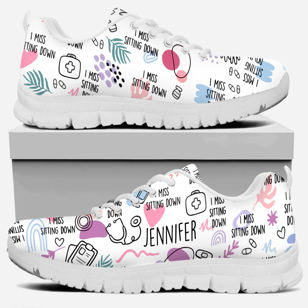 I Miss Sitting Down - Personalized Nurse Sneakers
