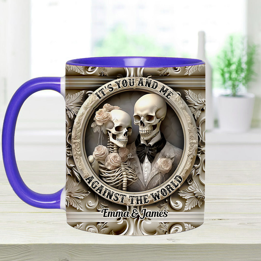 « Toi et moi contre le monde » - Mug personnalisé pour couple