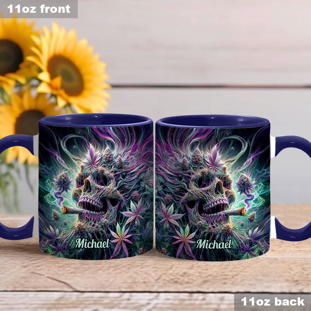 Mug personnalisé « Crâne magique » avec motif cannabis