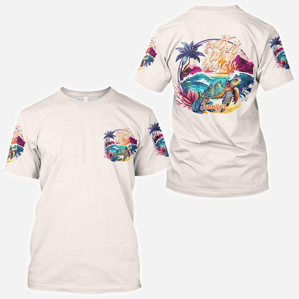 Salty Lil' Beach - T-shirt personnalisé avec motif tortue