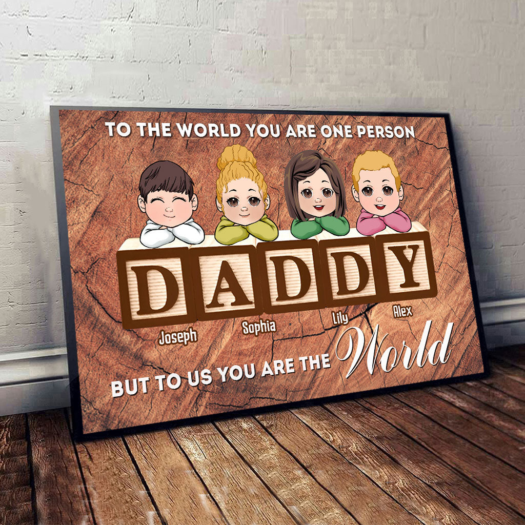 Tu es le monde - Toile et affiche personnalisées pour papa