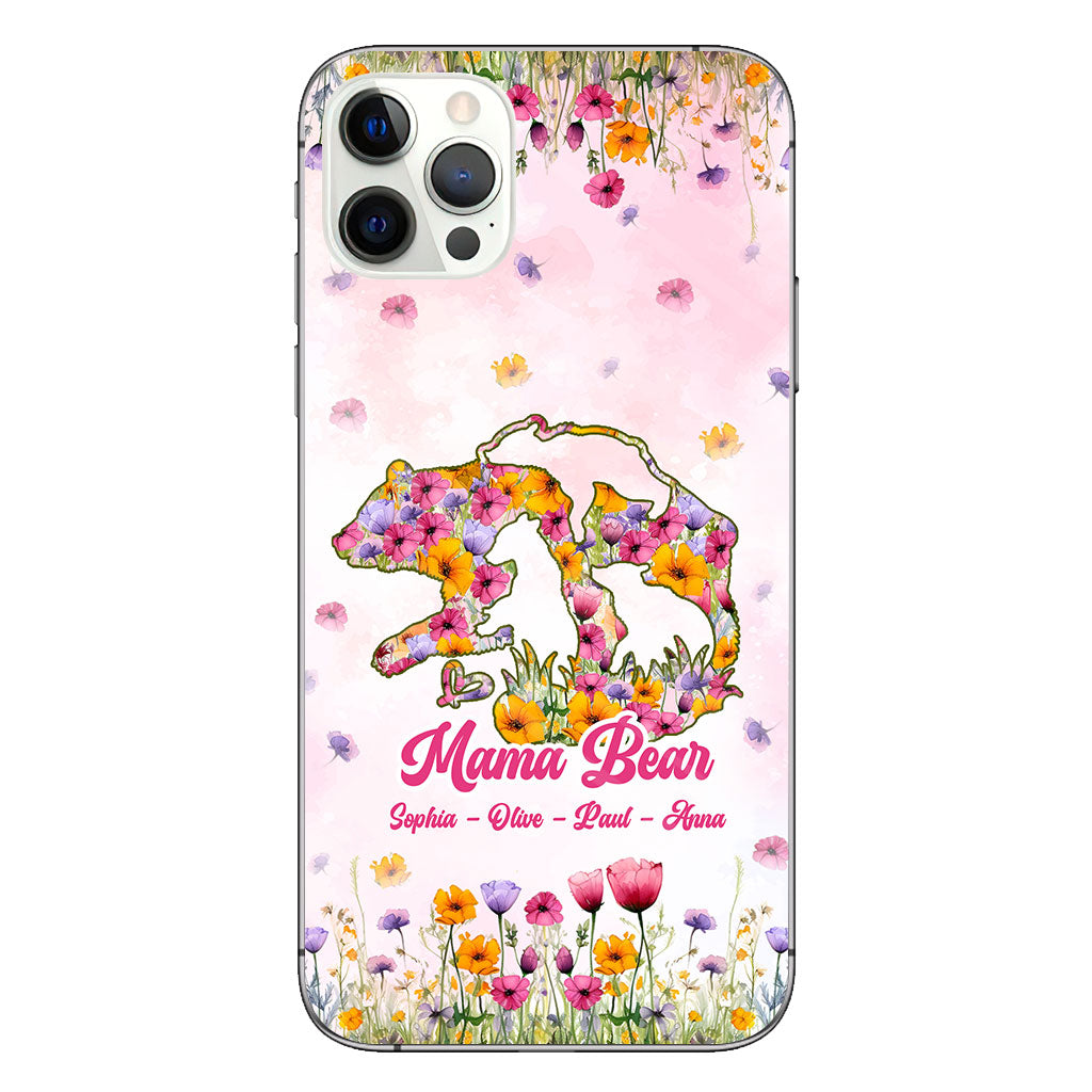 Coque de téléphone transparente personnalisée Maman Ours - Maman