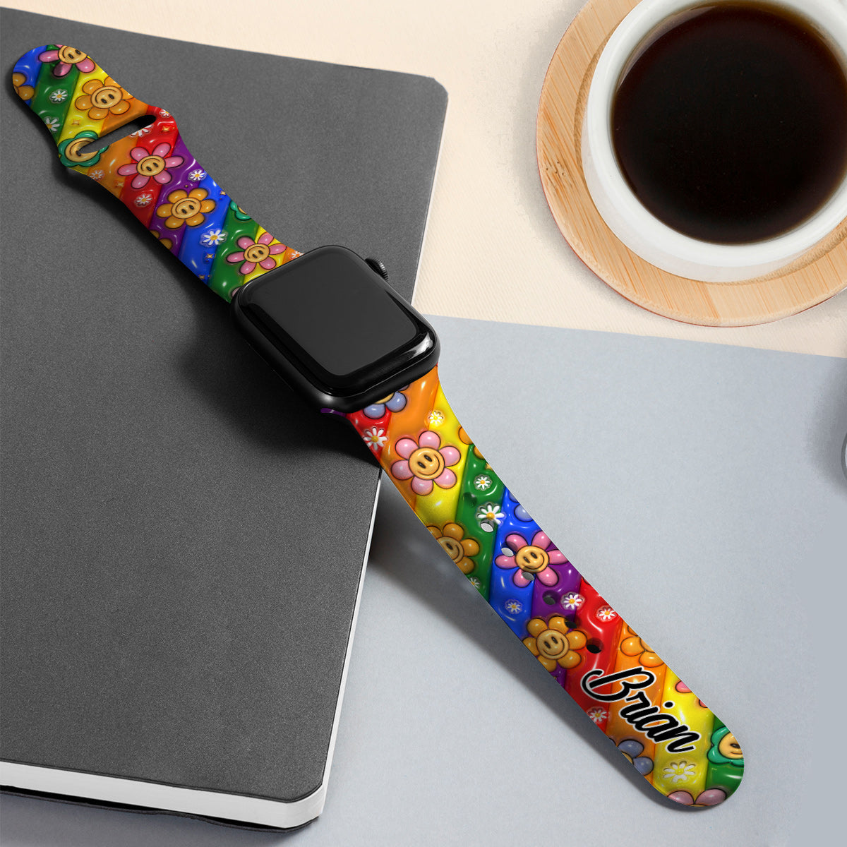Bracelet Apple Watch personnalisé « Love Is Love Pride Rainbow » pour soutenir la communauté LGBT