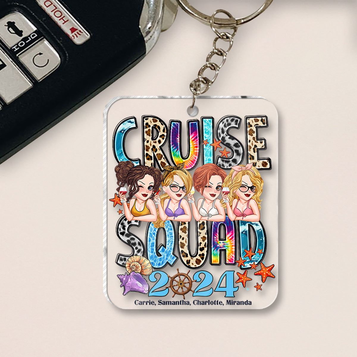 Équipe Croisière 2024 - Porte-clés personnalisé en forme de croisière