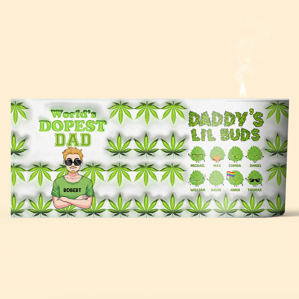 Le papa le plus cool du monde - Bougie personnalisée pour papa avec couvercle en bois