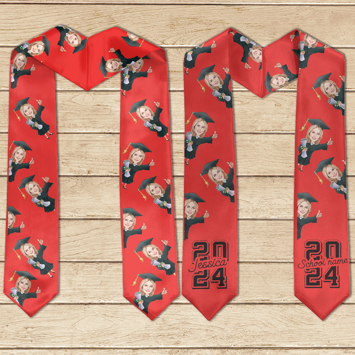 Caricature Funny Character - Personalized Graduation Graduation Stole