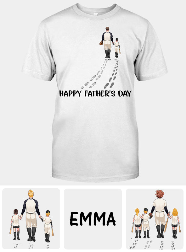 Bonne fête des pères, papa fan de baseball ! T-shirt et sweat à capuche personnalisés.