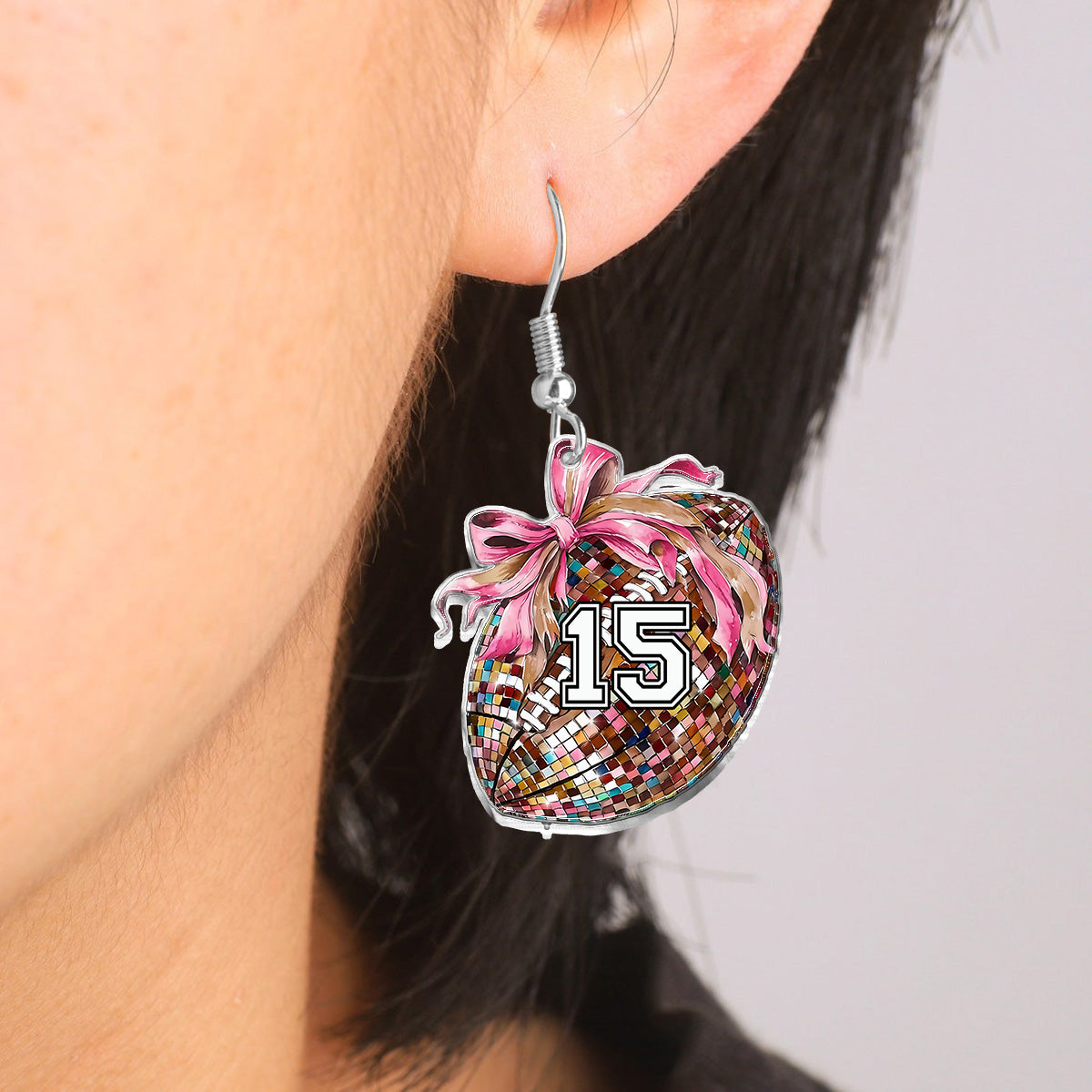 Maman Footballeuse - Boucles d'oreilles personnalisées sur le thème du football