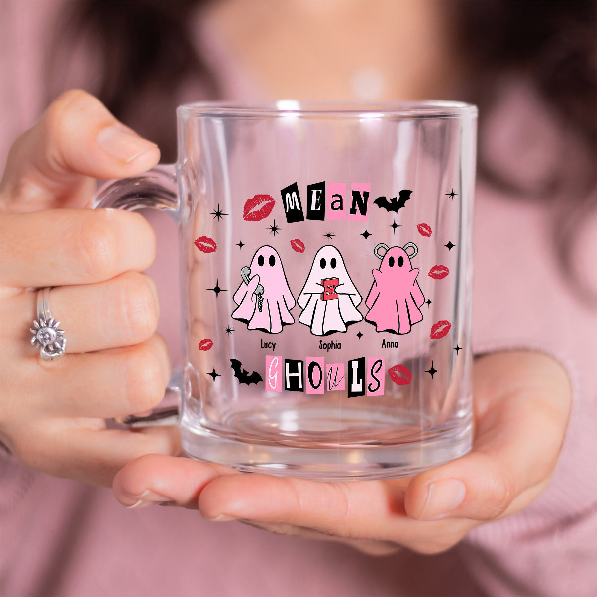 Mean Ghouls - Personalized Bestie Glass Mug