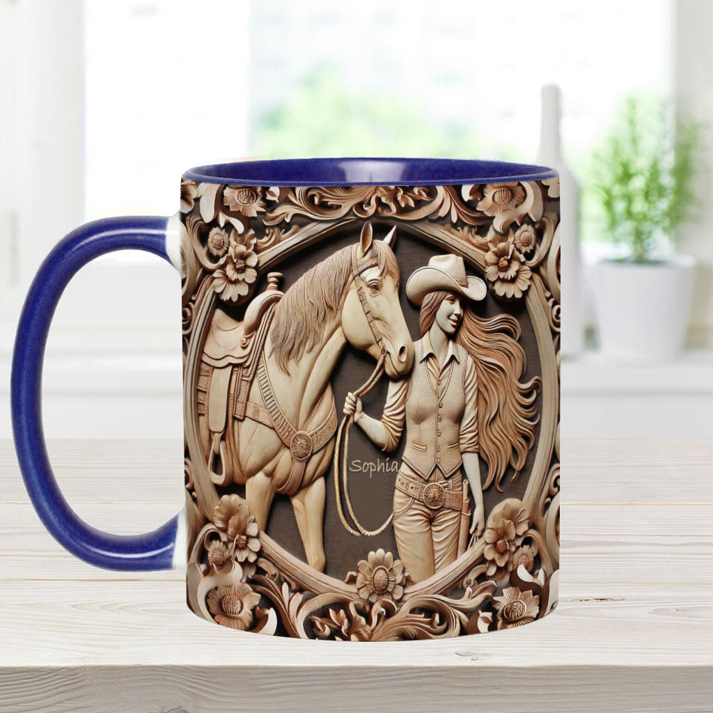 Mug personnalisé « Une fille et son cheval »