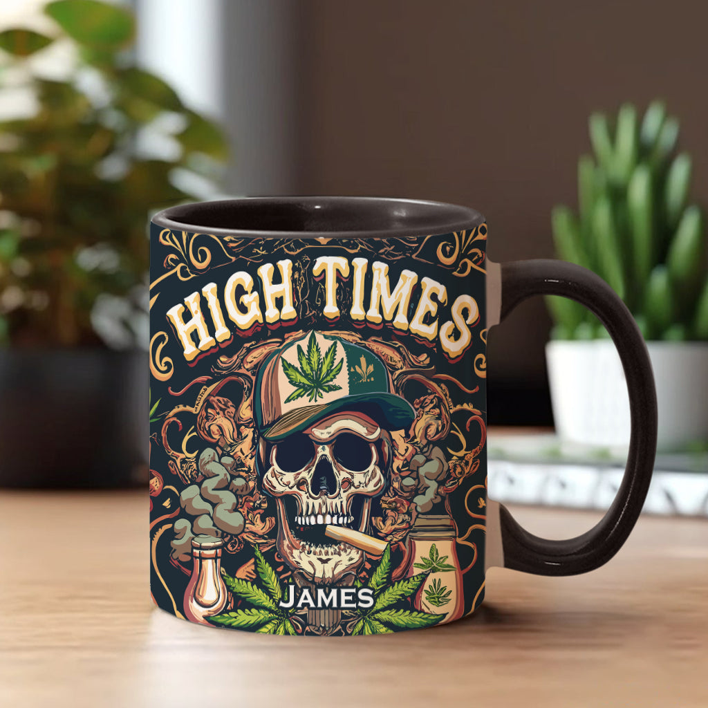 Skull High Times 420 - Personalized Weed Accent Mug