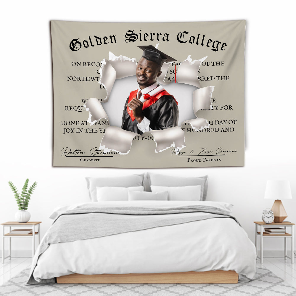 Diploma - Personalized Graduation Wall Tapestry