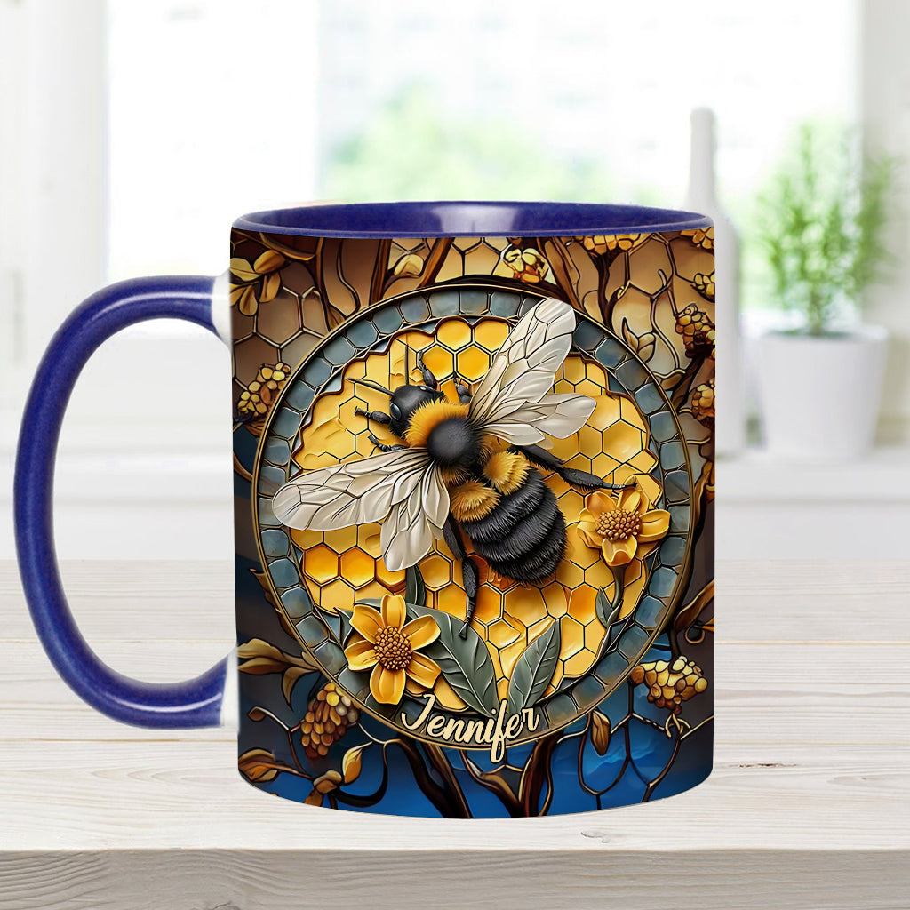 Mug personnalisé motif abeille - Nid d'abeille