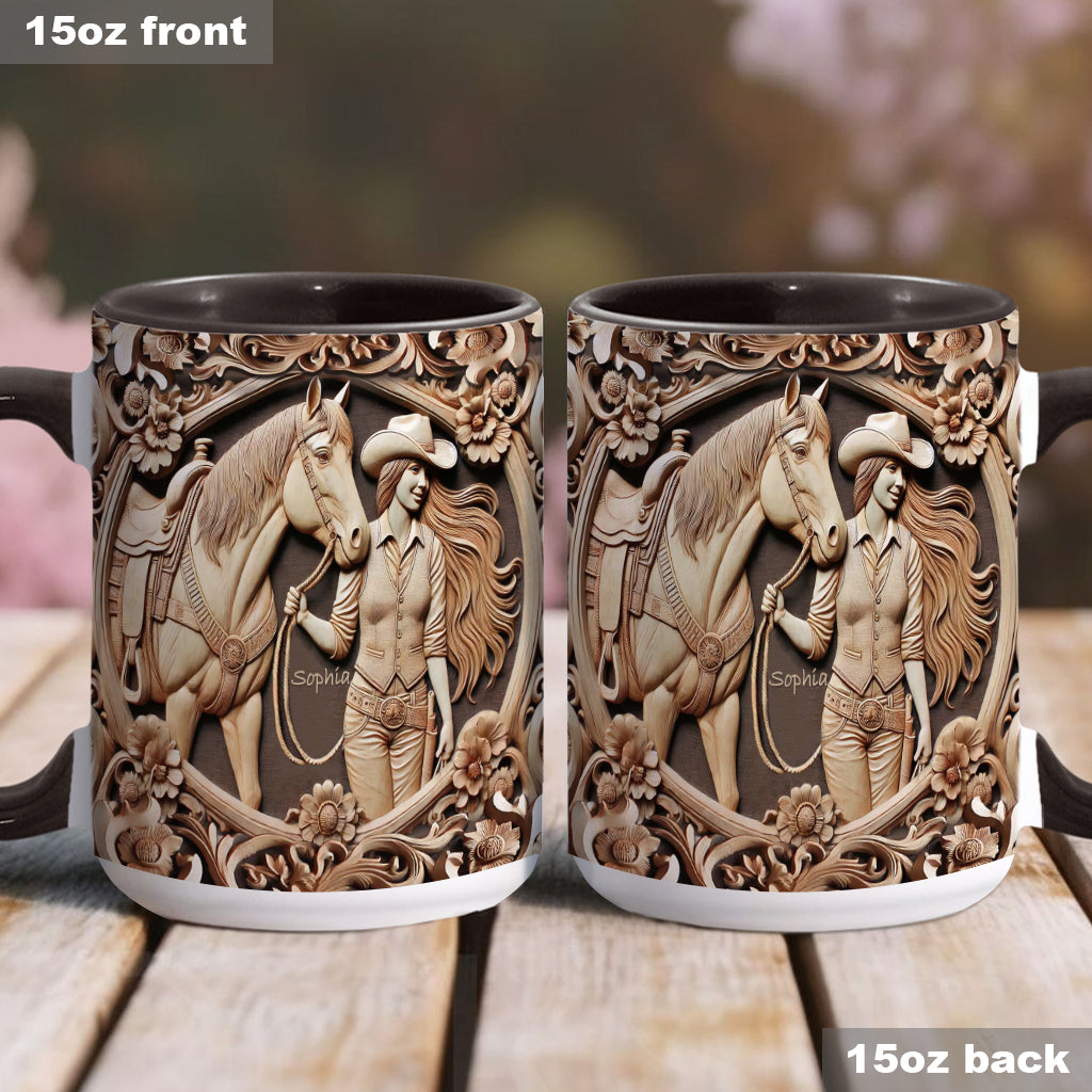 Mug personnalisé « Une fille et son cheval »