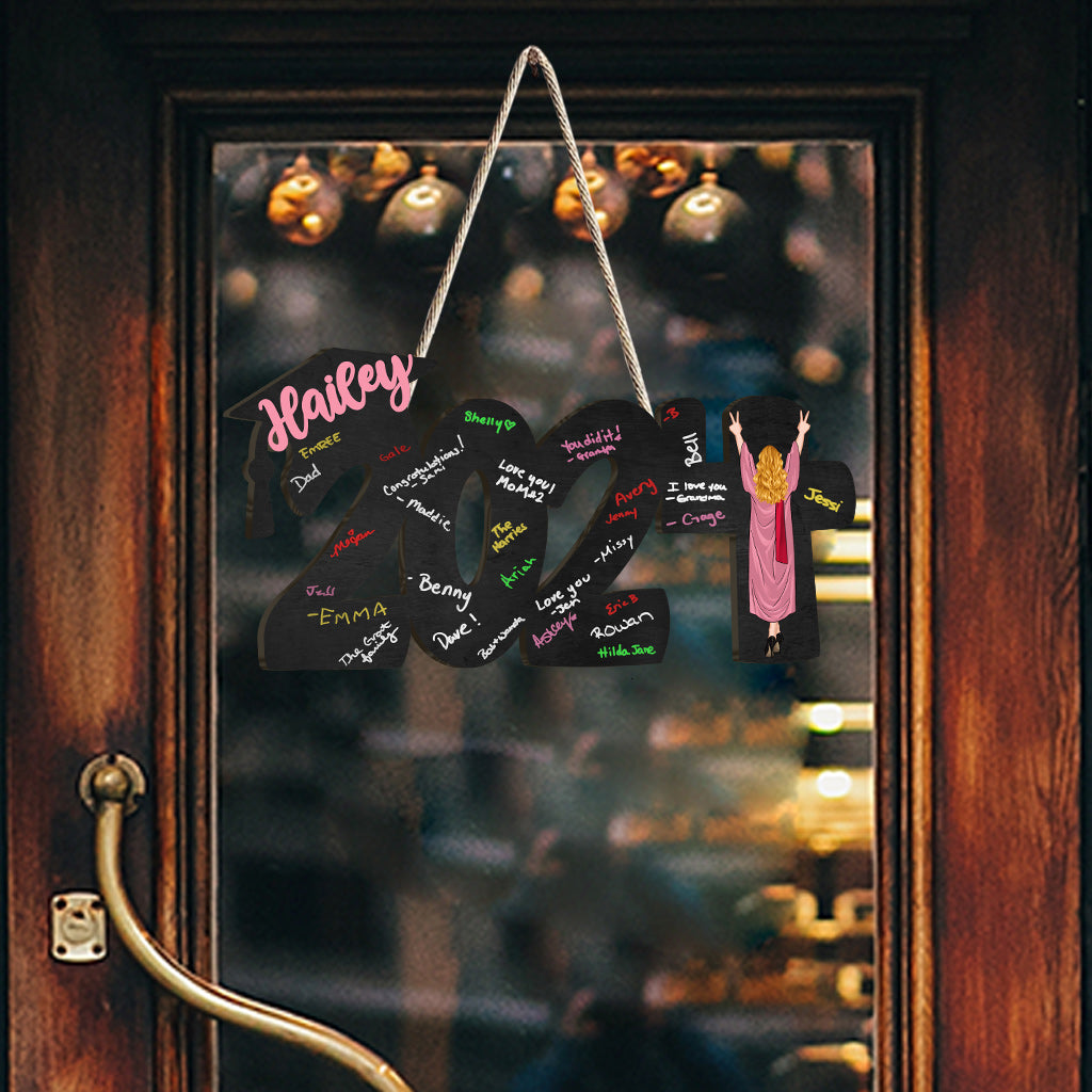 2024 Graduation Guestbook Sign - Personalized Graduation Custom Shaped Wood Sign